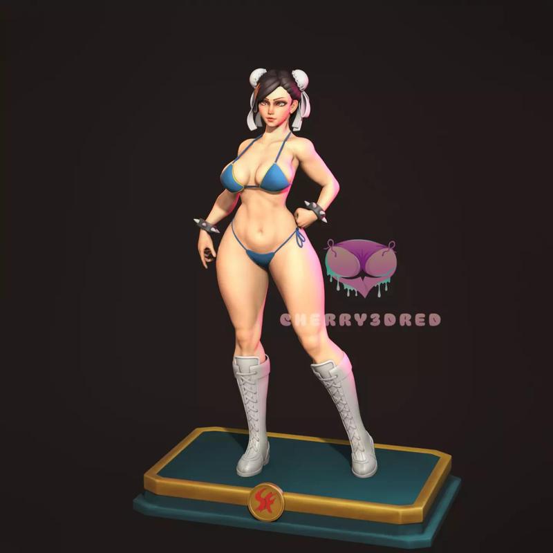 Pin up Chun li Street Fighter bikini  3D print STL