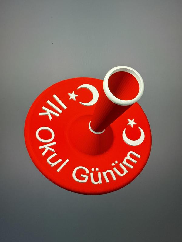 Okul çantası standı okul kaydı (Yuvarlak)