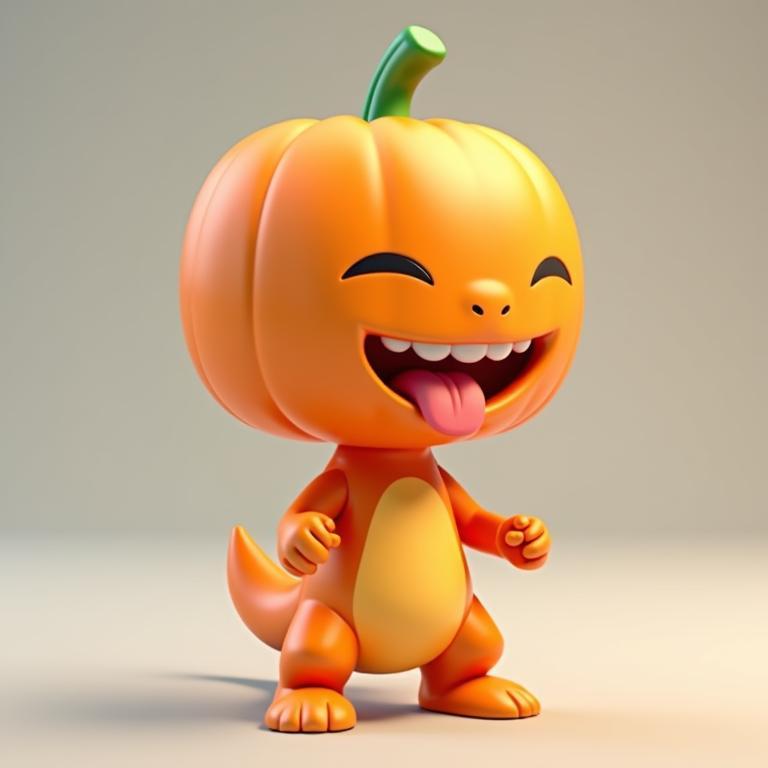 Ai generated Pumpi – The Pumpkin Dragon - Halloween