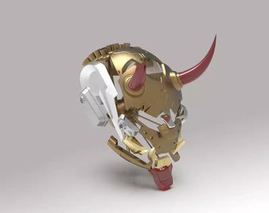 The mask gold and helmet with horns
