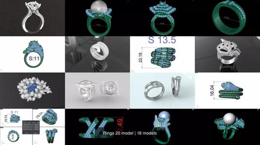 Rings 20 model 3D Model Collection