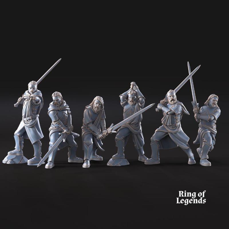 6x Mountaineers with two-handed swords | White Swan | Ring of Legends