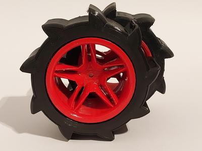 1:18 paddle wheels for sand, snow 12mm hex