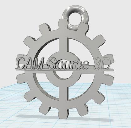 CAM-Source 3D gear keychain