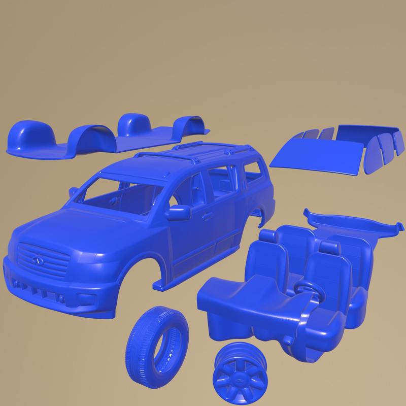 Infiniti QX 2004 PRINTABLE CAR IN SEPARATE PARTS