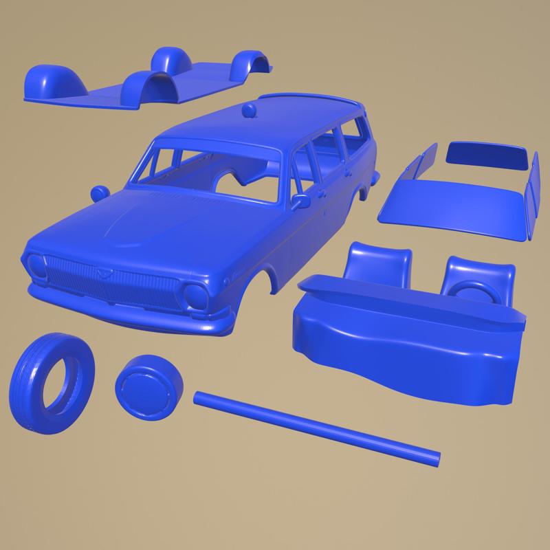 GAZ 24 Volga combi Ambulance 1967 PRINTABLE CAR IN SEPARATE PARTS