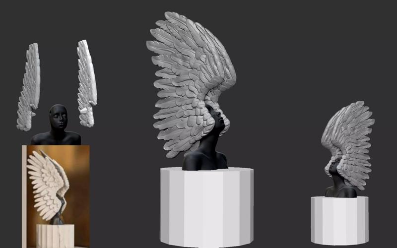 Girl music with wing