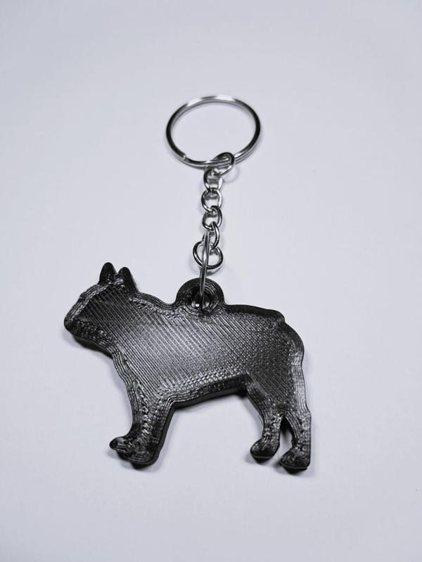 French Bulldog silhouette keychain