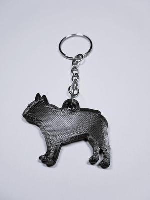 French Bulldog silhouette keychain