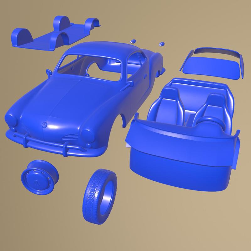 VOLKSWAGEN KARMANN GHIA COUPE 1955 PRINTABLE CAR IN SEPARATE PARTS
