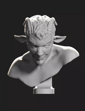 Faun bust sculpture