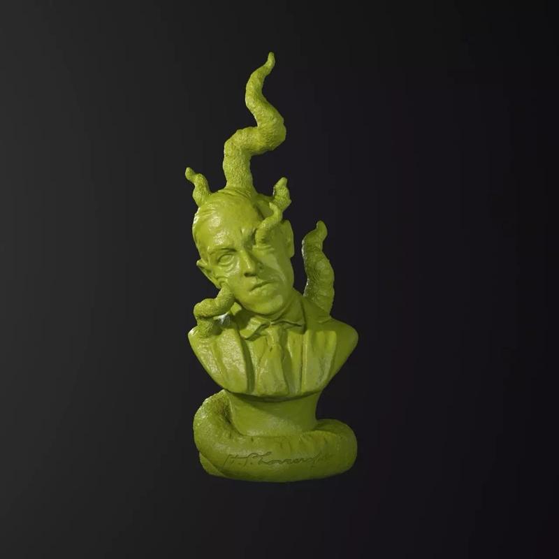 H P Lovecraft Eldritch bust for 3D printing