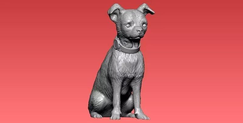 Dogs sitting - statue - 3D print