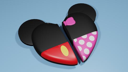 Mickey & Minnie Valentines Keychain