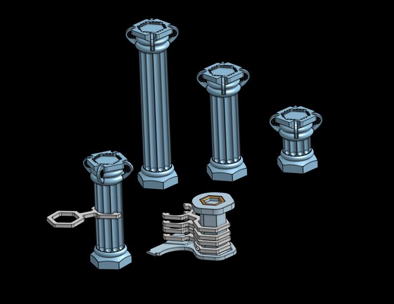 Gravitrax  Pillar and balcony 1X,2X,3X and 45,mm  X Pillar (Greek Pillar )