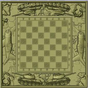 War chessboard 3D Model STL for CNC Router or 3d printing chess chess board chessboard
