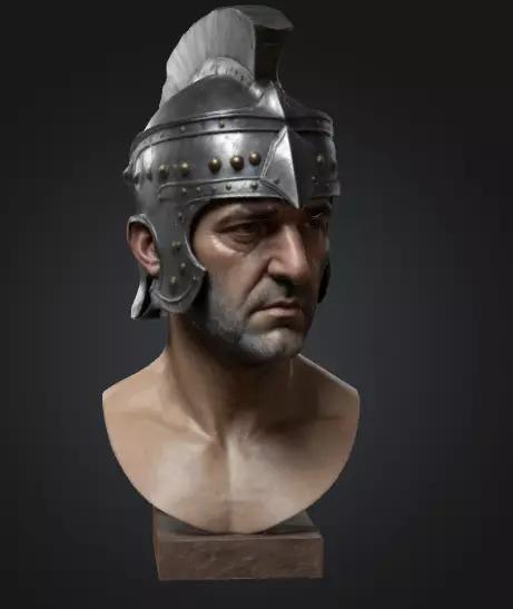 Roman Legionnaire Bust STL FBX OBJ USDZ BLEND File