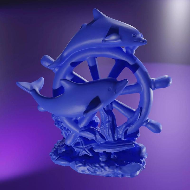 Dolphins boat wheel 3D print