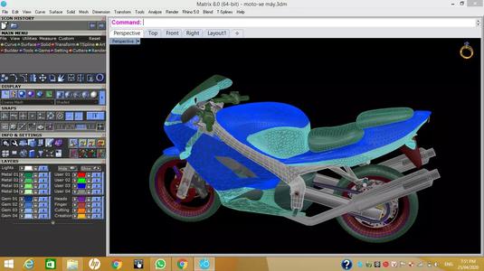 motorcycle on computer screen