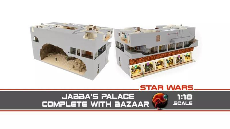 Jabbas Palace Complete set with Bazaar 1-18 scale kenner hasbro 3D Model Collection