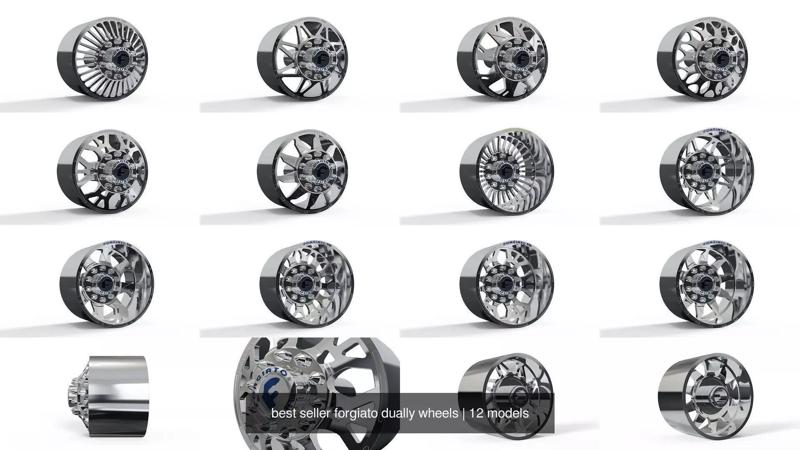 best seller forgiato dually wheels 3D Model Collection