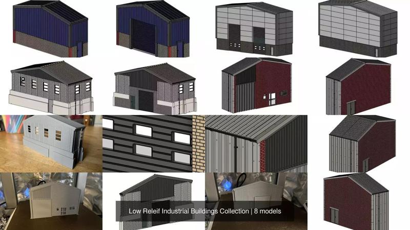 Low Releif Industrial Buildings Collection