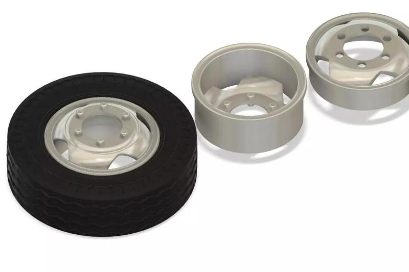 3D printable truck wheel set