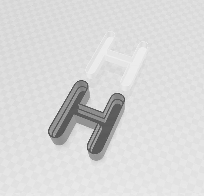 LED letter H body + cover