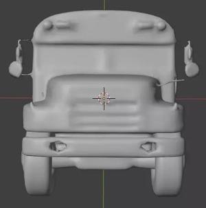Realistic 3D model classic American school bus