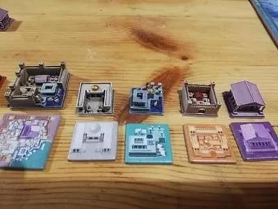Cyclades board game custom made buildings upgrade
