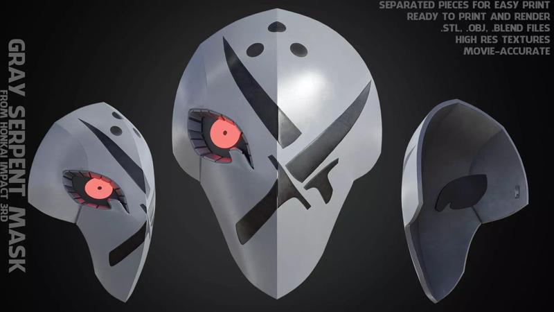 Honkai Impact 3rd Gray Serpent Mask for Cosplay