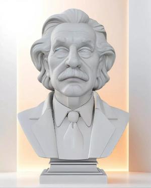 Albert Einstein Bust  3D Model STL Printable