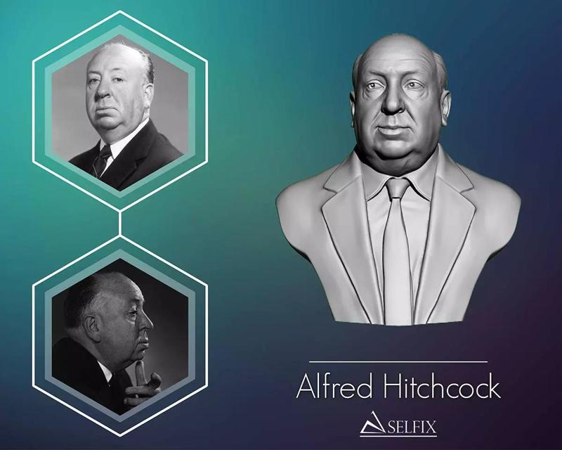 Alfred Hitchcock bust sculpture