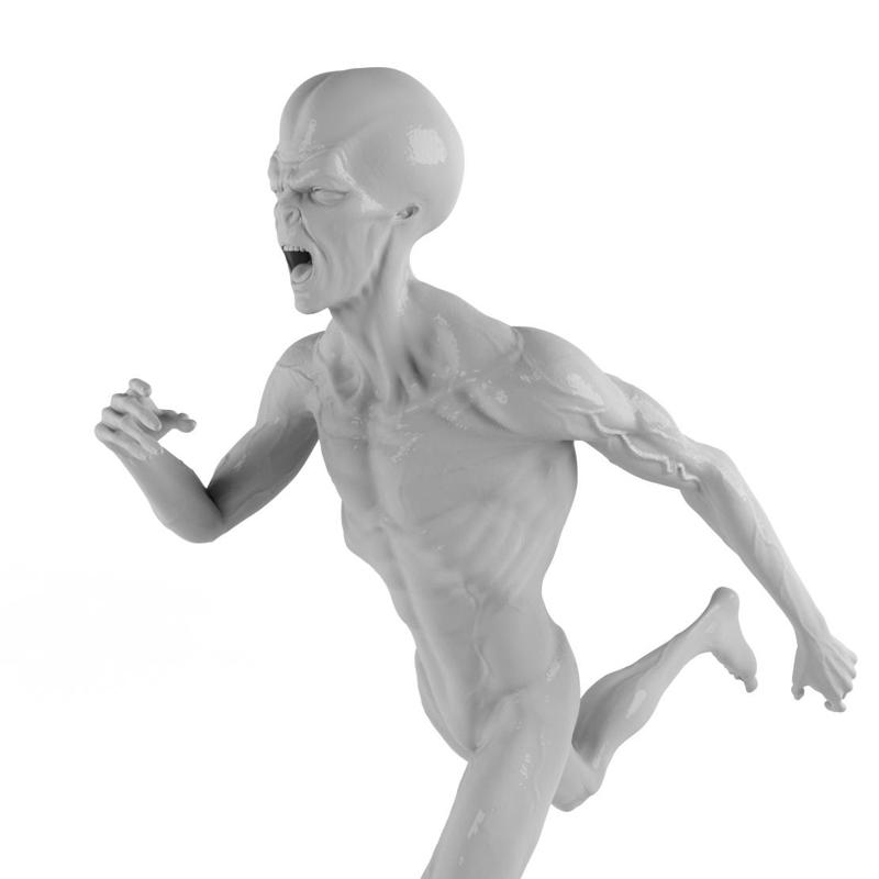 Running alien screaming