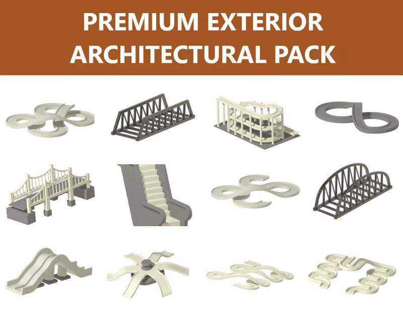 PREMIUM EXTERIOR ARCHITECTURAL PACK 3D Model Collection