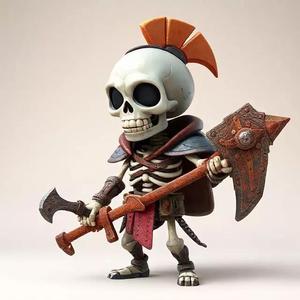 Cute Skeleton Warrior Norman for Print