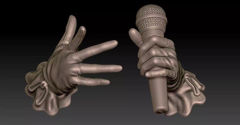 singer gloves and mic