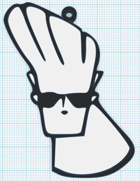 PACK OF 2 KEYRINGS OR PENDANTS OF Johnny Bravo