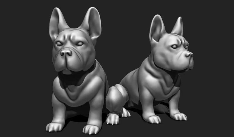 Sitting Dog STL Model - 3D Printable Statue