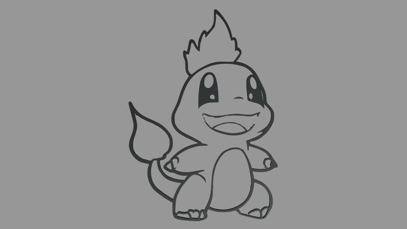 Charmander Silhouette Wall // Design 01
