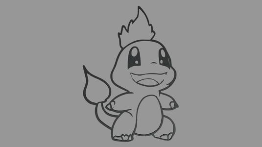 Charmander Silhouette Wall // Design 01