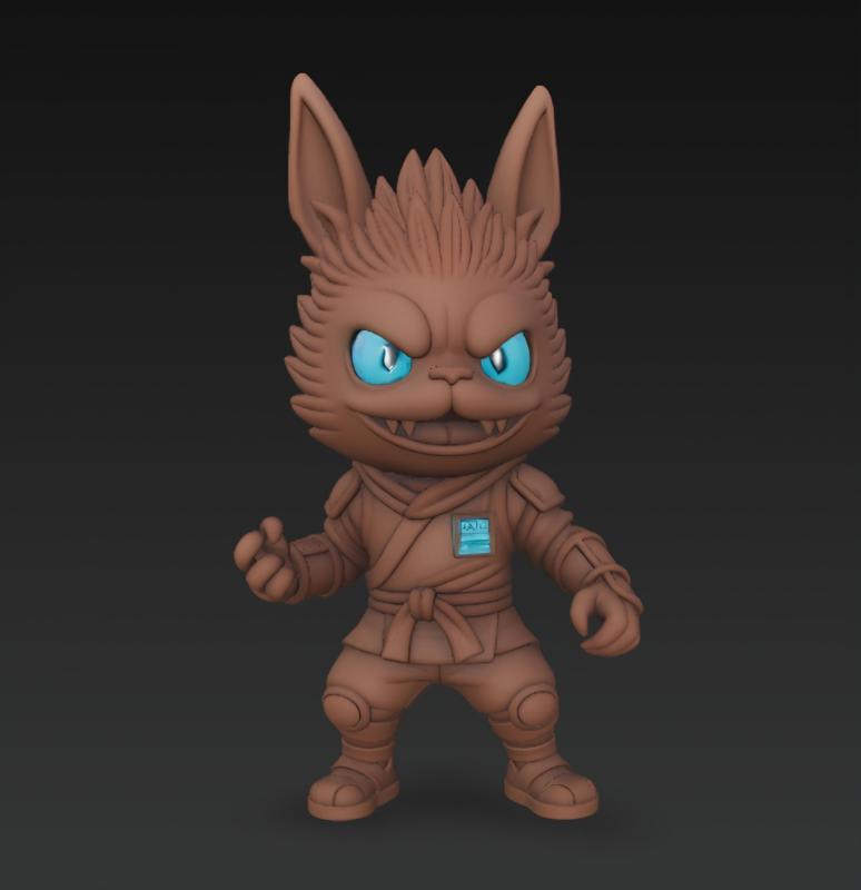 Labubu as a Ninja – 3D Printable Character