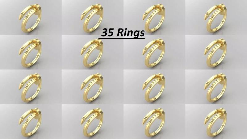 C9 Women rings different size 35 3D Model Collection