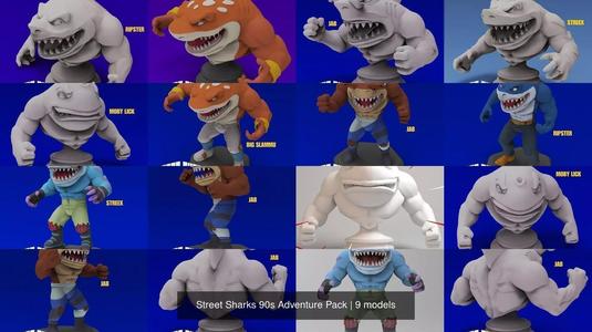 Street Sharks 90s Adventure Pack 3D Model Collection