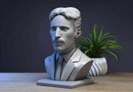 Nikola Tesla bust sculpture  a323