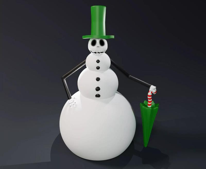 Nightmare Before Christmas Jack Skellington as a Snowman