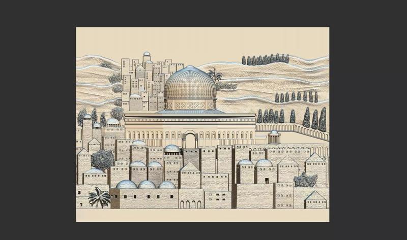 Masjid  Aqsa dome of rock Painting  3d printable model cnc