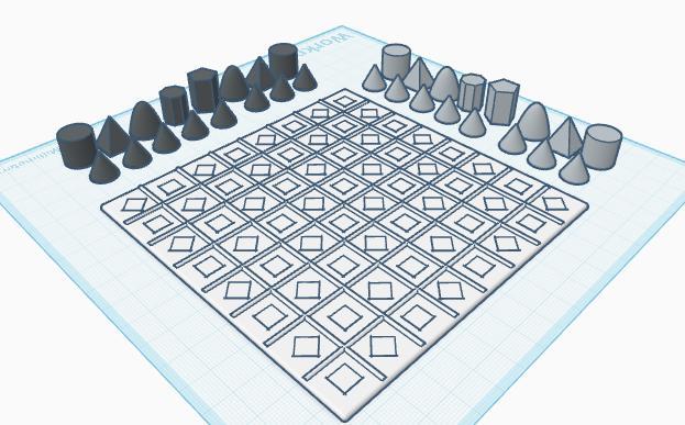 Basic-shapes chess set