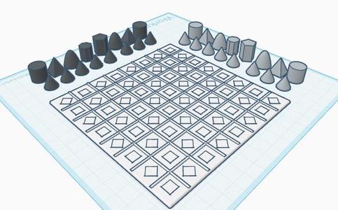 Basic-shapes chess set