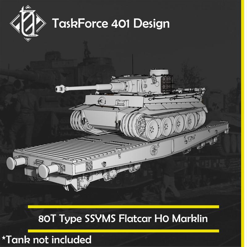 80T Type SSYMS Flatcar H0 Wagon for Märklin (Tank NOT included)